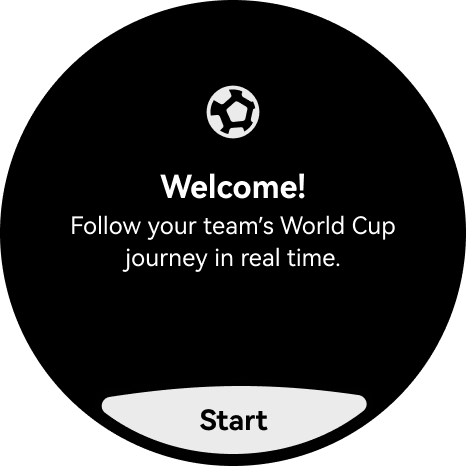 Watch screen: onboarding in Wrist Goal to set preferences and get to know the app